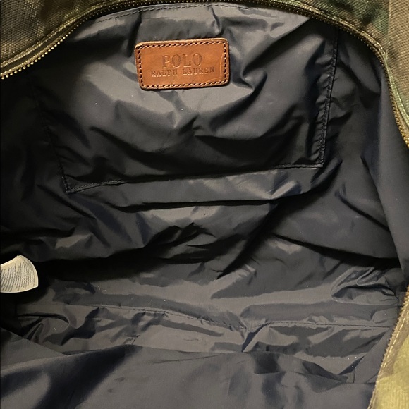 Rare Polo Ralph Lauren Canvas Camo Tote Bag with Patches - Picture 8 of 8